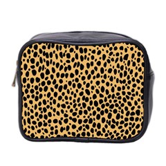 Cheetah Skin Spor Polka Dot Brown Black Dalmantion Mini Toiletries Bag 2-Side