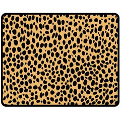 Cheetah Skin Spor Polka Dot Brown Black Dalmantion Double Sided Fleece Blanket (medium)  by Mariart
