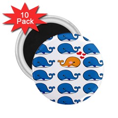 Fish Animals Whale Blue Orange Love 2.25  Magnets (10 pack) 