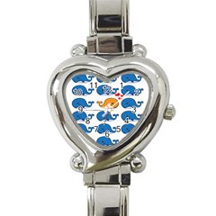 Fish Animals Whale Blue Orange Love Heart Italian Charm Watch