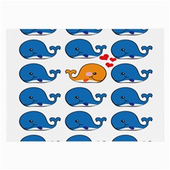 Fish Animals Whale Blue Orange Love Large Glasses Cloth (2-Side)