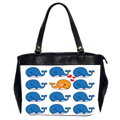 Fish Animals Whale Blue Orange Love Office Handbags (2 Sides) 