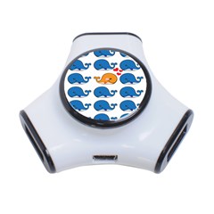 Fish Animals Whale Blue Orange Love 3-Port USB Hub