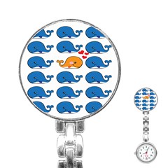 Fish Animals Whale Blue Orange Love Stainless Steel Nurses Watch