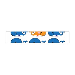 Fish Animals Whale Blue Orange Love Flano Scarf (mini) by Mariart