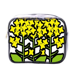 Flower Floral Sakura Yellow Green Leaf Mini Toiletries Bags by Mariart