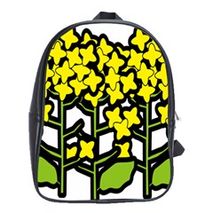 Flower Floral Sakura Yellow Green Leaf School Bags (xl) 