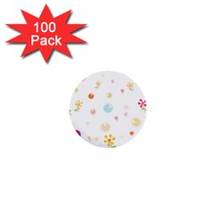 Flower Floral Star Balloon Bubble 1  Mini Buttons (100 Pack) 