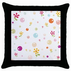 Flower Floral Star Balloon Bubble Throw Pillow Case (black)