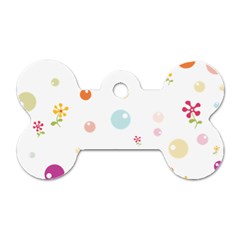 Flower Floral Star Balloon Bubble Dog Tag Bone (one Side) by Mariart