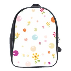 Flower Floral Star Balloon Bubble School Bags(large) 