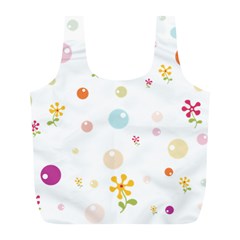 Flower Floral Star Balloon Bubble Full Print Recycle Bags (l)  by Mariart