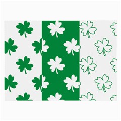 Flower Green Shamrock White Large Glasses Cloth (2-side) by Mariart