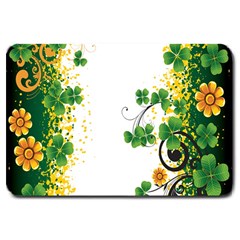 Flower Shamrock Green Gold Large Doormat 