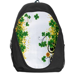 Flower Shamrock Green Gold Backpack Bag