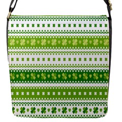 Flower Floral Green Shamrock Flap Messenger Bag (s)