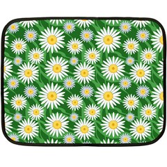 Flower Sunflower Yellow Green Leaf White Double Sided Fleece Blanket (mini)  by Mariart