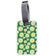 Flower Sunflower Yellow Green Leaf White Luggage Tags (two Sides)