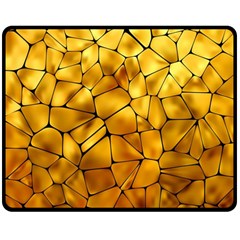 Gold Double Sided Fleece Blanket (medium)  by Mariart