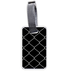 Iron Wire White Black Luggage Tags (one Side)  by Mariart