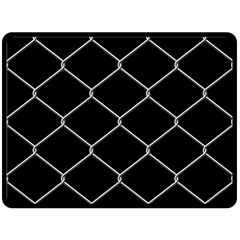 Iron Wire White Black Double Sided Fleece Blanket (large)  by Mariart