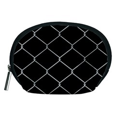 Iron Wire White Black Accessory Pouches (medium)  by Mariart