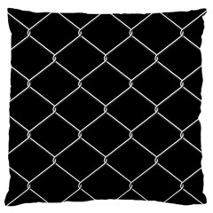 Iron Wire White Black Large Flano Cushion Case (one Side)