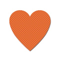 Heart Orange Love Heart Magnet by Mariart