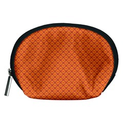 Heart Orange Love Accessory Pouches (medium)  by Mariart