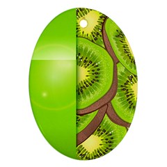 Fruit Slice Kiwi Green Ornament (oval)