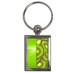 Fruit Slice Kiwi Green Key Chains (rectangle)  by Mariart
