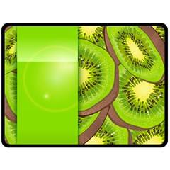 Fruit Slice Kiwi Green Fleece Blanket (large)  by Mariart