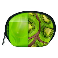 Fruit Slice Kiwi Green Accessory Pouches (medium)  by Mariart