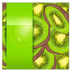 Fruit Slice Kiwi Green Large Satin Scarf (square)