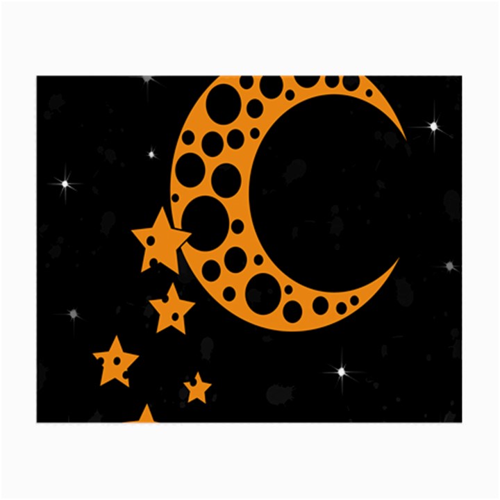 Moon Star Space Orange Black Light Night Circle Polka Small Glasses Cloth