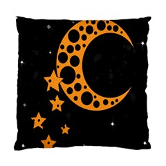 Moon Star Space Orange Black Light Night Circle Polka Standard Cushion Case (two Sides) by Mariart