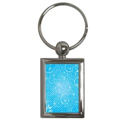 Leaf Blue Snow Circle Polka Star Key Chains (rectangle)  by Mariart