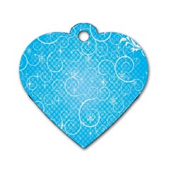 Leaf Blue Snow Circle Polka Star Dog Tag Heart (one Side)