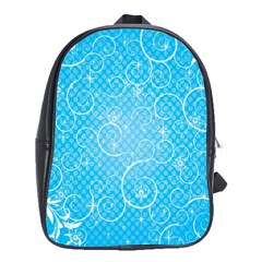 Leaf Blue Snow Circle Polka Star School Bags(large)  by Mariart