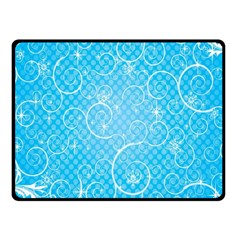 Leaf Blue Snow Circle Polka Star Fleece Blanket (small) by Mariart