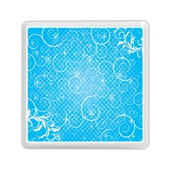 Leaf Blue Snow Circle Polka Star Memory Card Reader (square)  by Mariart