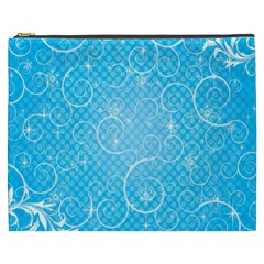 Leaf Blue Snow Circle Polka Star Cosmetic Bag (xxxl) 