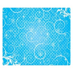 Leaf Blue Snow Circle Polka Star Double Sided Flano Blanket (small)  by Mariart