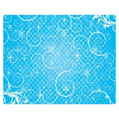 Leaf Blue Snow Circle Polka Star Double Sided Flano Blanket (medium)  by Mariart