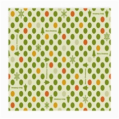 Merry Christmas Polka Dot Circle Snow Tree Green Orange Red Gray Medium Glasses Cloth by Mariart