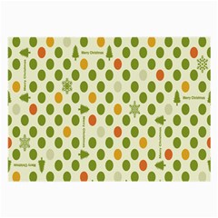 Merry Christmas Polka Dot Circle Snow Tree Green Orange Red Gray Large Glasses Cloth (2-side) by Mariart