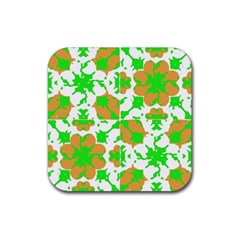 Graphic Floral Seamless Pattern Mosaic Rubber Coaster (square)  by dflcprints