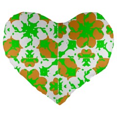 Graphic Floral Seamless Pattern Mosaic Large 19  Premium Heart Shape Cushions by dflcprints
