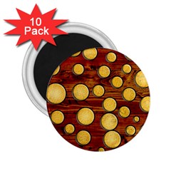 Wood And Gold 2 25  Magnets (10 Pack)  by linceazul