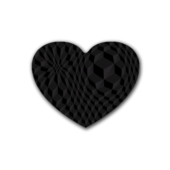 Black Pattern Dark Texture Background Heart Coaster (4 pack) 